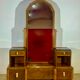 Dressing table art deco 1920 walnut magnifying glass portor marble