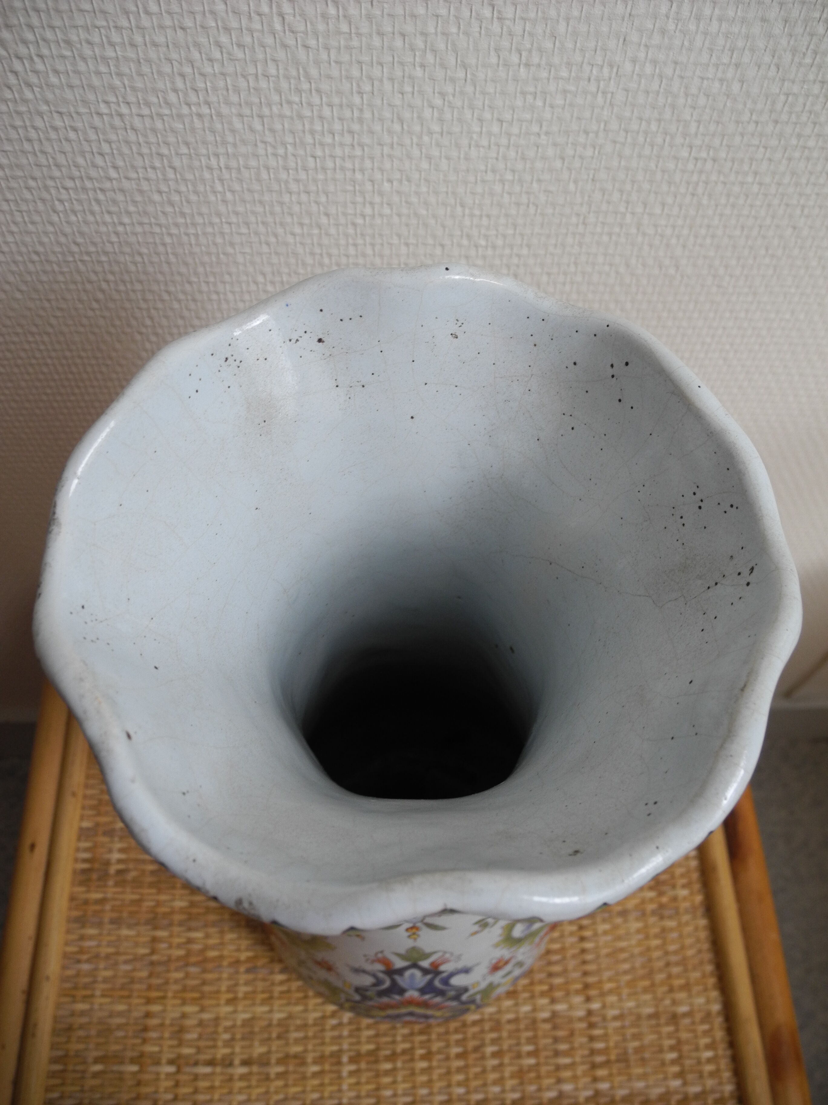 vase Desvres Fourmaintraux Courquin 19th century French earthenware vase