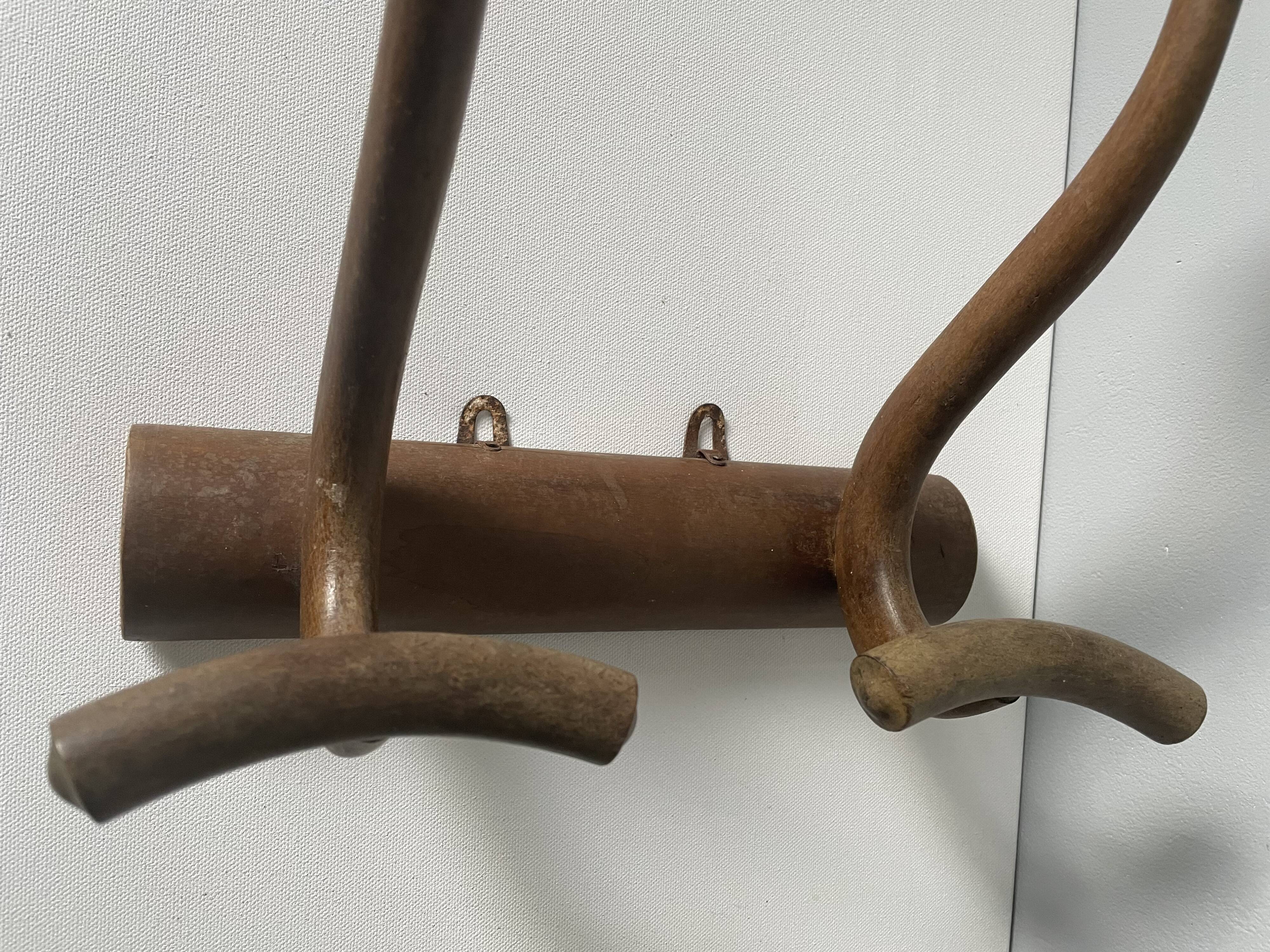 Wooden wall coat rack circa 1900