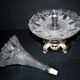 Romantic centrepiece – tulip-shaped glass vase with silver-plated metal from 1900