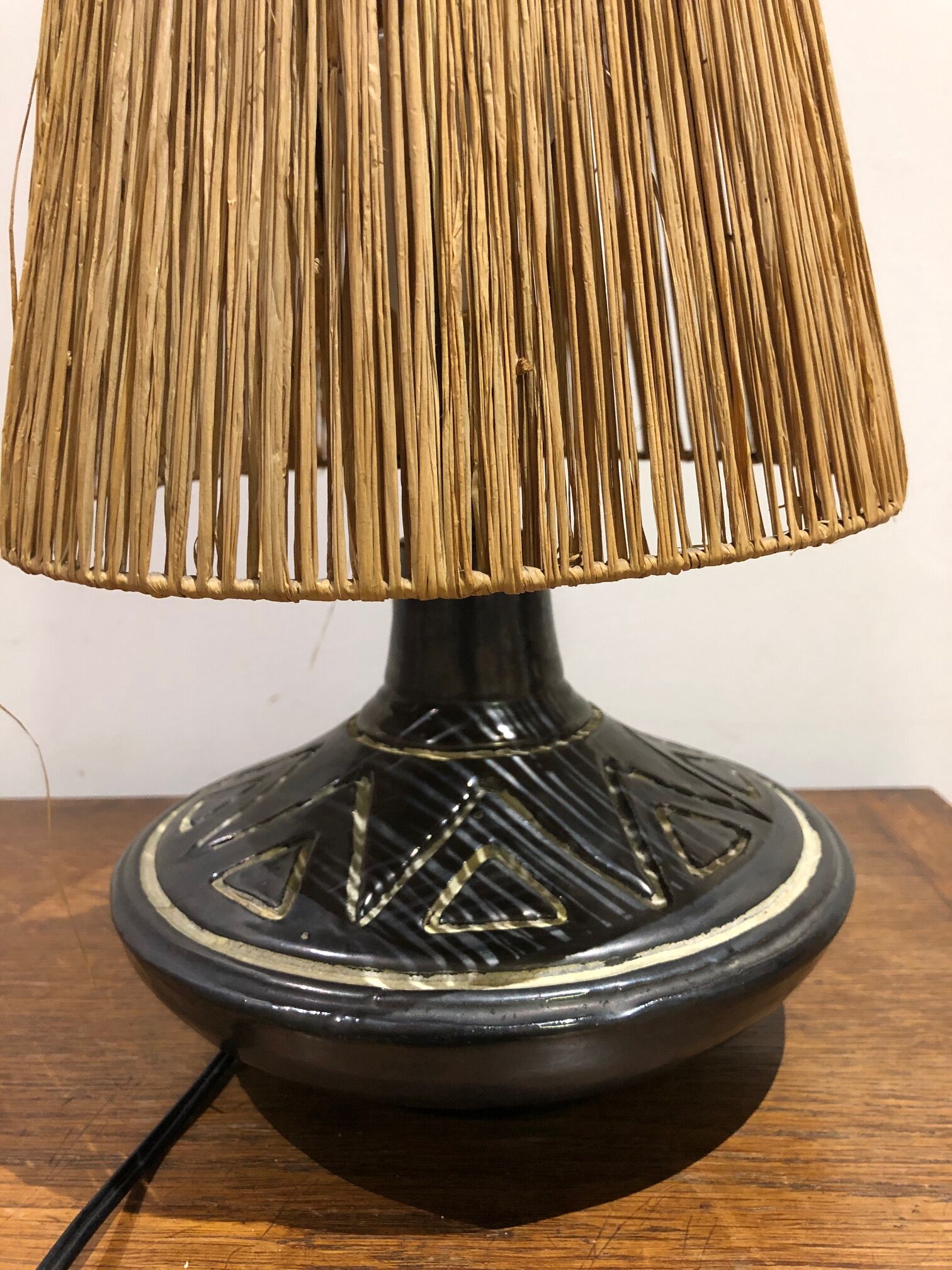 Ceramic lamp signed Jean Rivière 1950