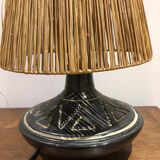 Ceramic lamp signed Jean Rivière 1950