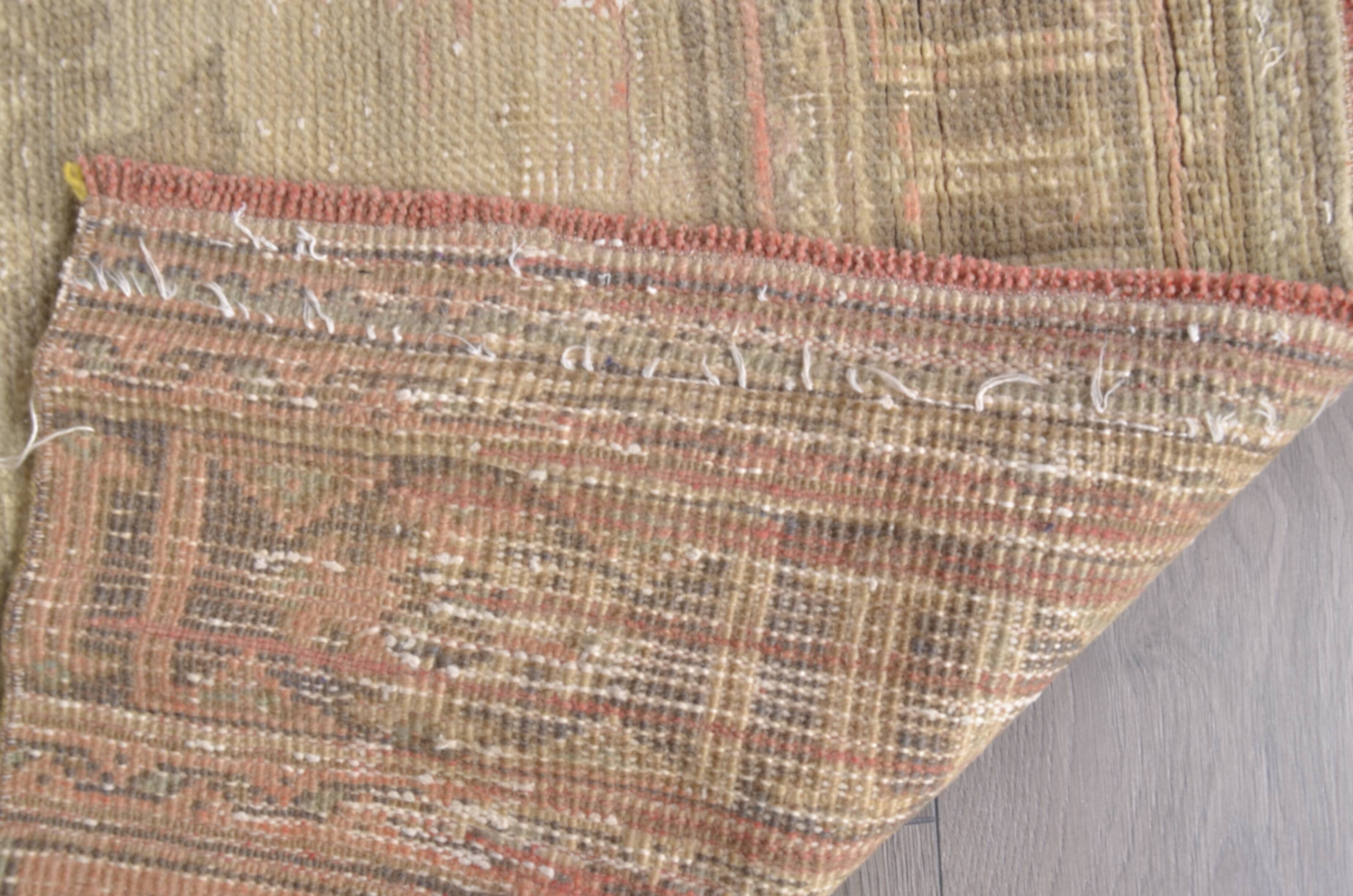 Vintage Handknotted Hallway Runner Rug