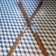 Pair of vintage wooden skis L=200cm