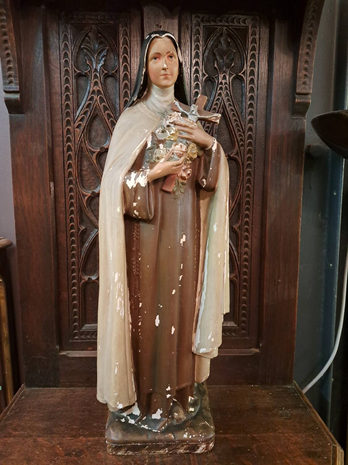 Statue of Saint Theresa signed M. Bernard