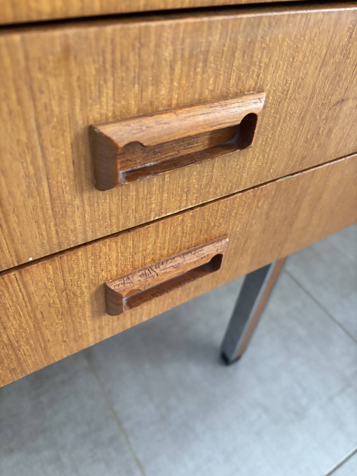 Coiffeuse scandinave vintage en teck, années 60