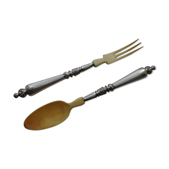 Solid silver service cutlery minerva - late XIXth goldsmith Emile Ziegler