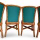 Set of six vintage bamboo and rattan dining chairs