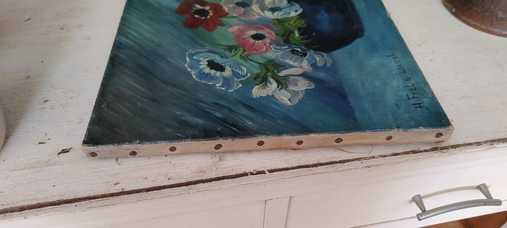 Painting on canvas by H. Fretin-Lunel