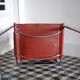 Vintage armchair in chrome and cognac leatherette