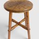 Vintage Rattan and Bamboo Accent Side Table / Stool, Spain, 1970s