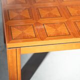 1970s "Fox Hunt" Design Rectangular Cherry Wood Inlaid Coffee Table