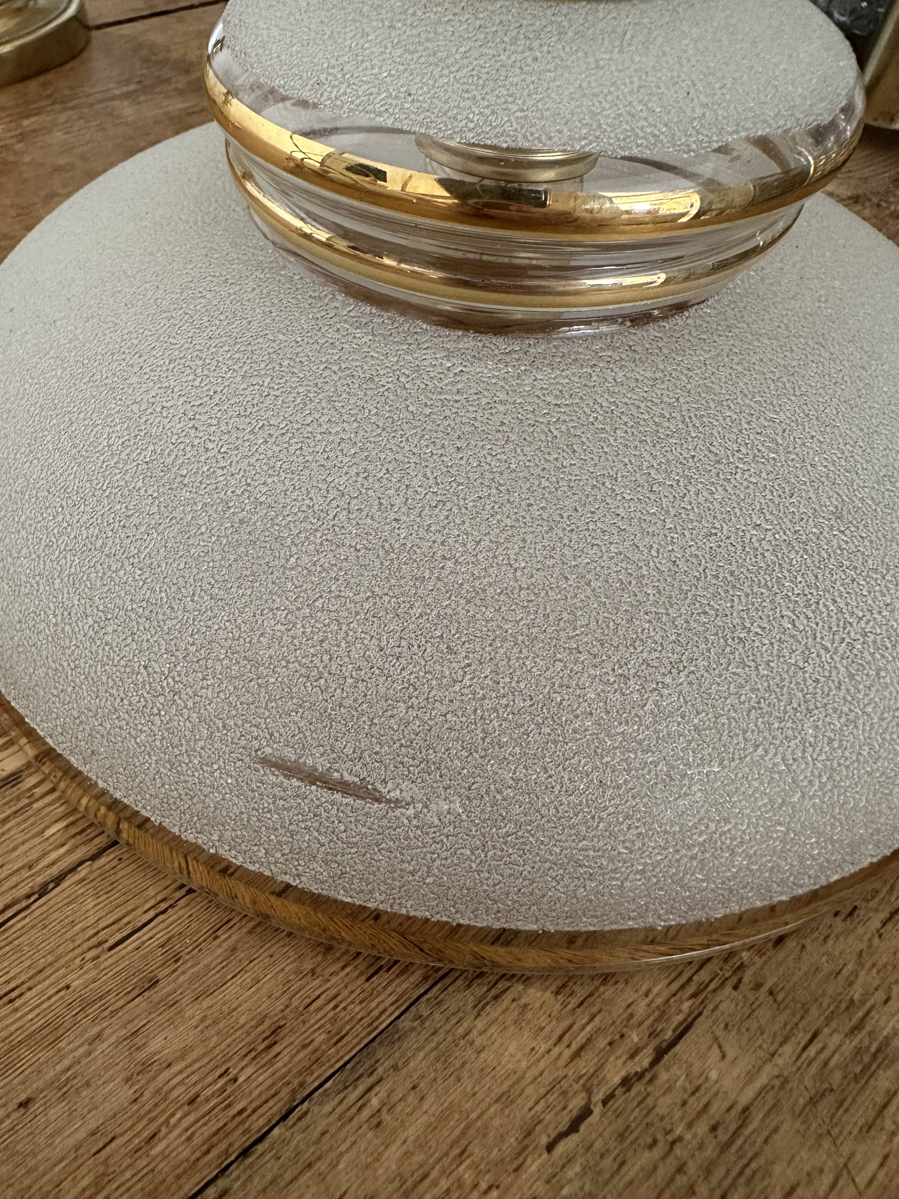 Sandblasted glass portable lamp