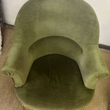 Pair of green toad armchairs