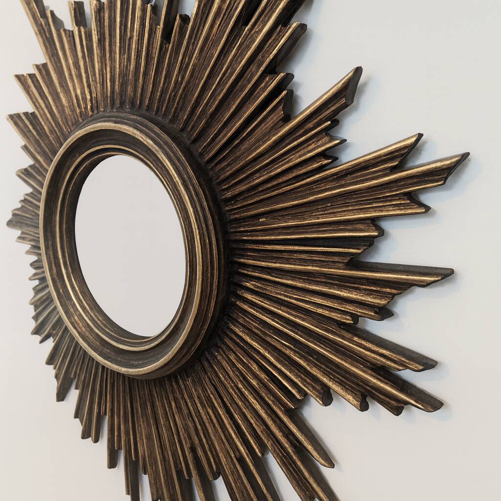 Mid-century convex sunburst mirror