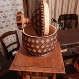 Carved wooden storage box