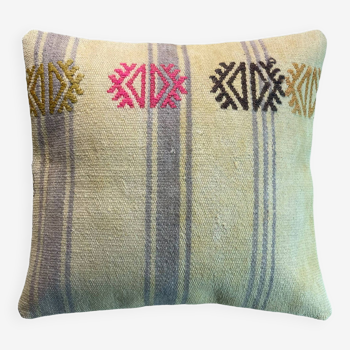 Housse de coussin kilim turc vintage, 40 x 40 cm