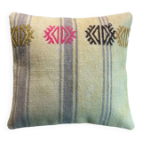 Vintage turkish kilim cushion cover , 40 x 40 cm