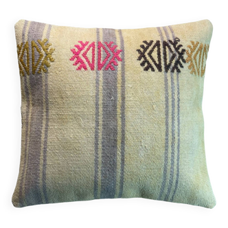 Housse de coussin kilim turc vintage, 40 x 40 cm