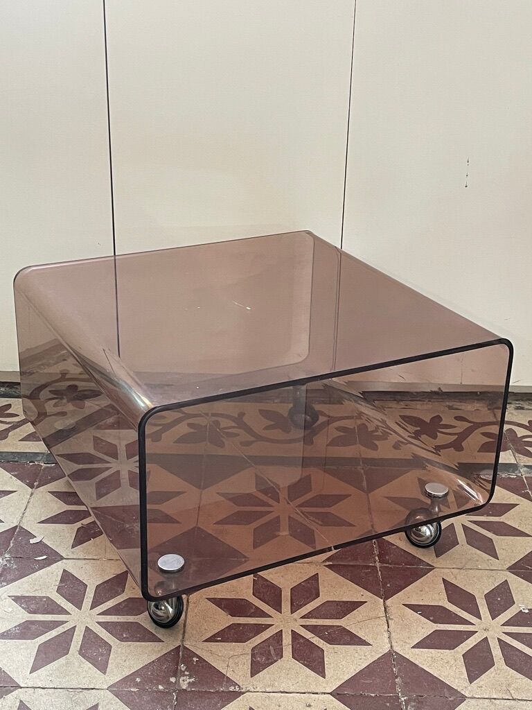 smoked plexi coffee table