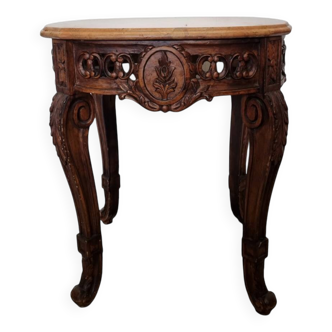 Table d'appoint de style Louis XV avec plateau en marbre, années 1970