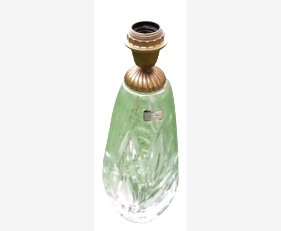 Pied de lampe grand modèle cristal véritable taillé main années 1960
