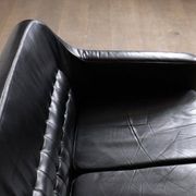 Canapé Arne Halvorsen '2010' en cuir noir, Norvège, années 1960.