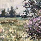 Oil painting on canvas signed dimensions: height -40cm- width -50cm-