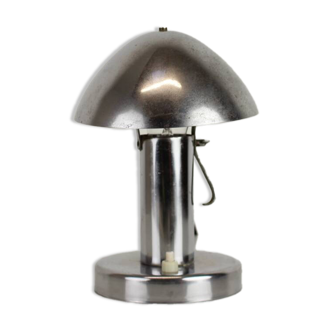 Art Deco Chrome "Mushroom" Table Lamp, Czechoslovakia, 1930s