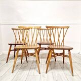4 Ercol Candlestick Back Dining Chairs