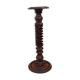 Column in walnut wood twisted in hollow, rustic vintage 60's years height 70 cm