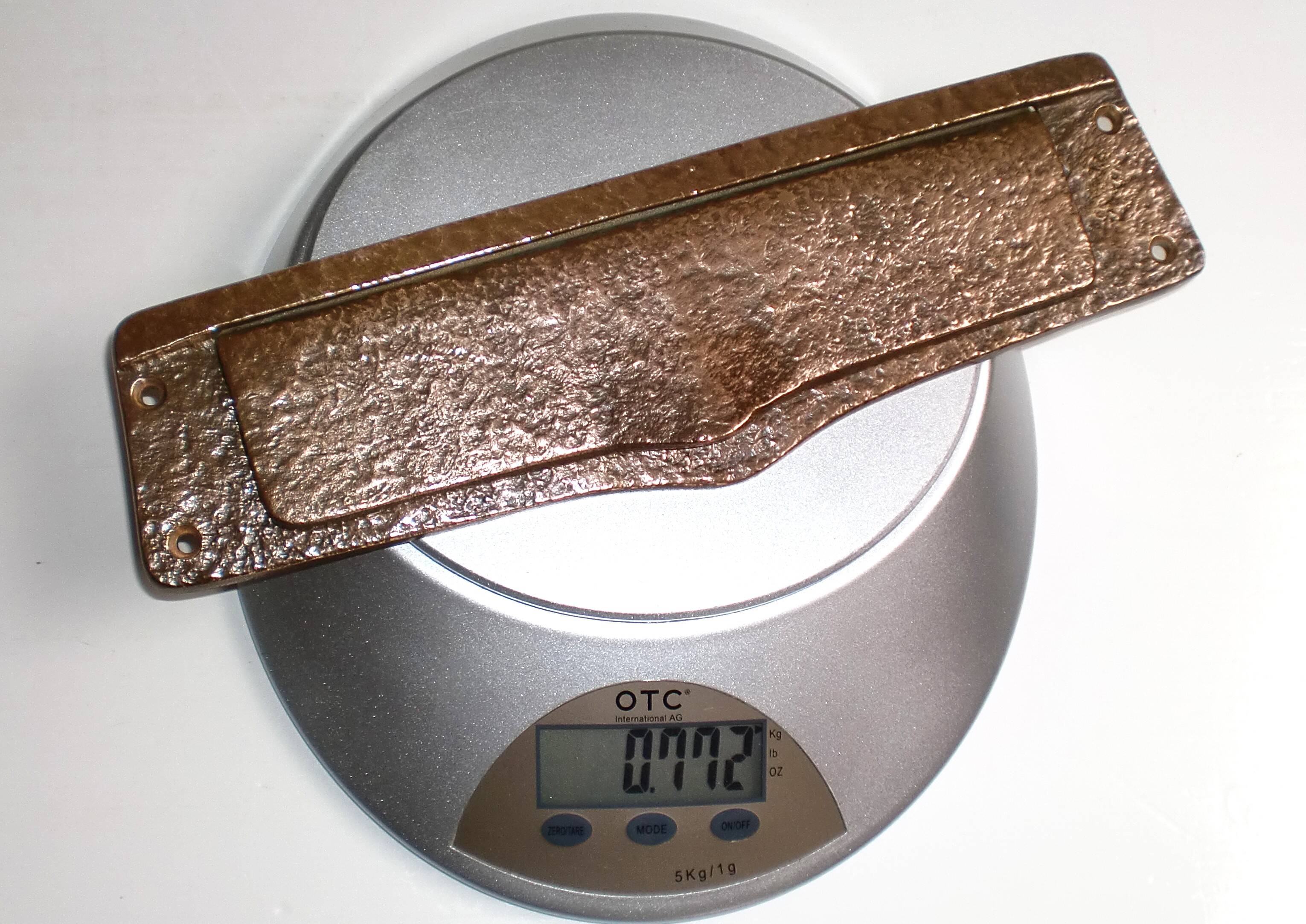 1950s Brutalist Bronze Push & Pull Front Door Handle Push Plate + Mail Slot