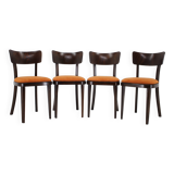 1950s Set of Four Restored Dining Chairs, Czechoslovakia