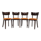 1950s Set of Four Restored Dining Chairs, Czechoslovakia