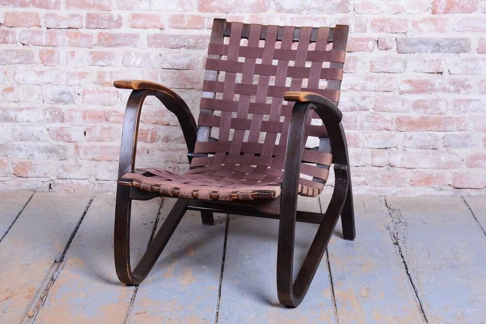 Czech Art Deco Oak Armchairs attributed to Jan Vaněk, 1940s, Set of 2