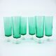 6 vintage mint green champagne flutes - Luminarc Arcoroc France
