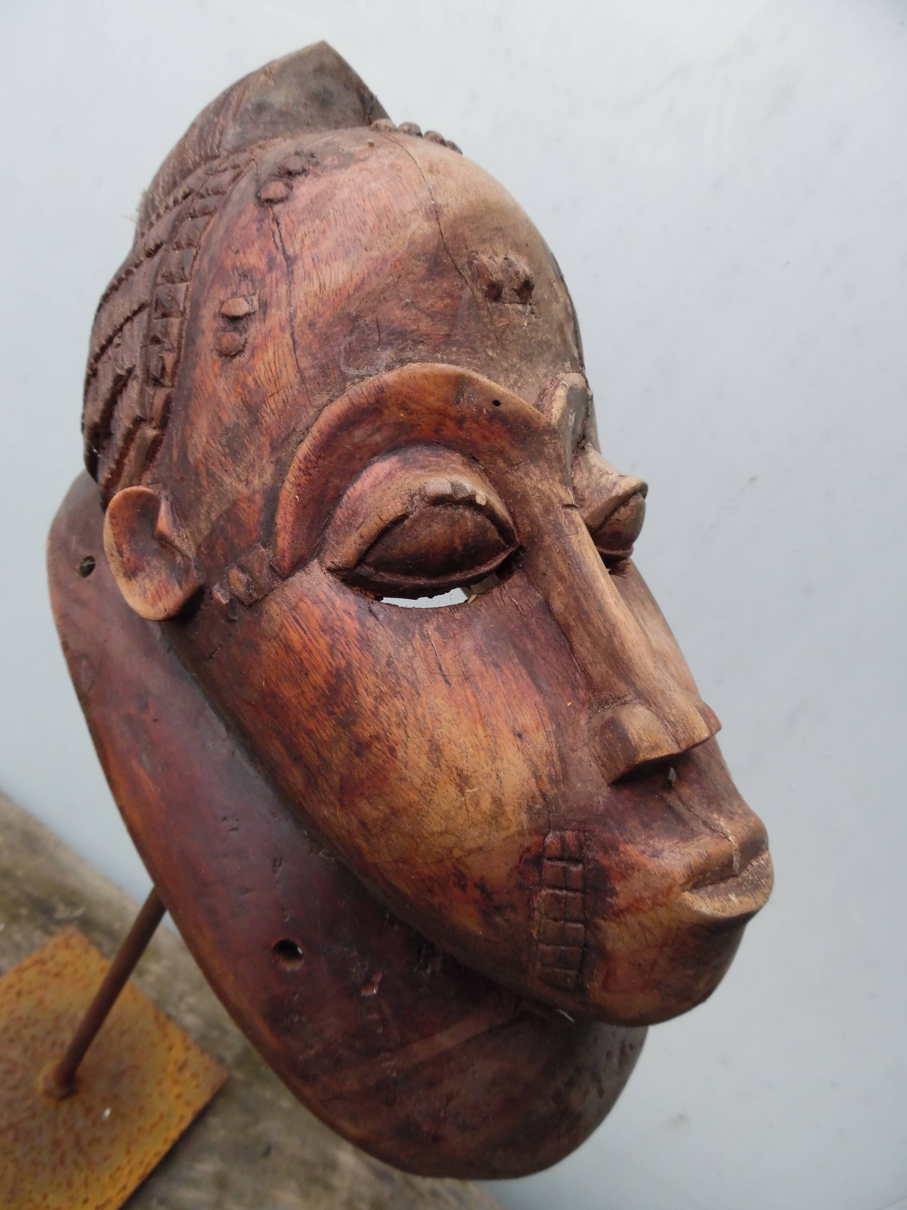 Baoulé wooden mask from Ivory Coast