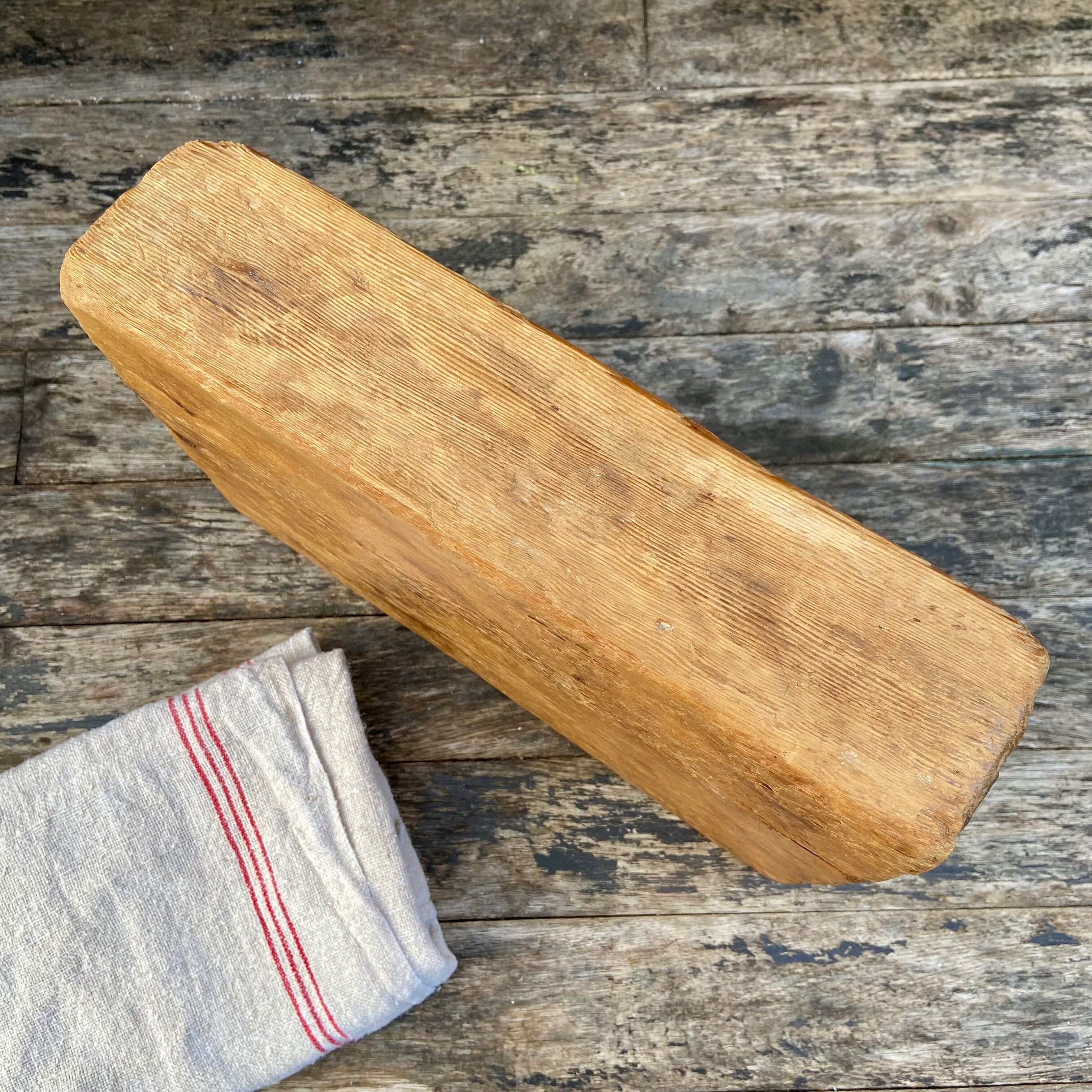 Old solid wood log cutting board