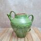 Potiche / cruche en grès vernissé vert – style artisanal vintage