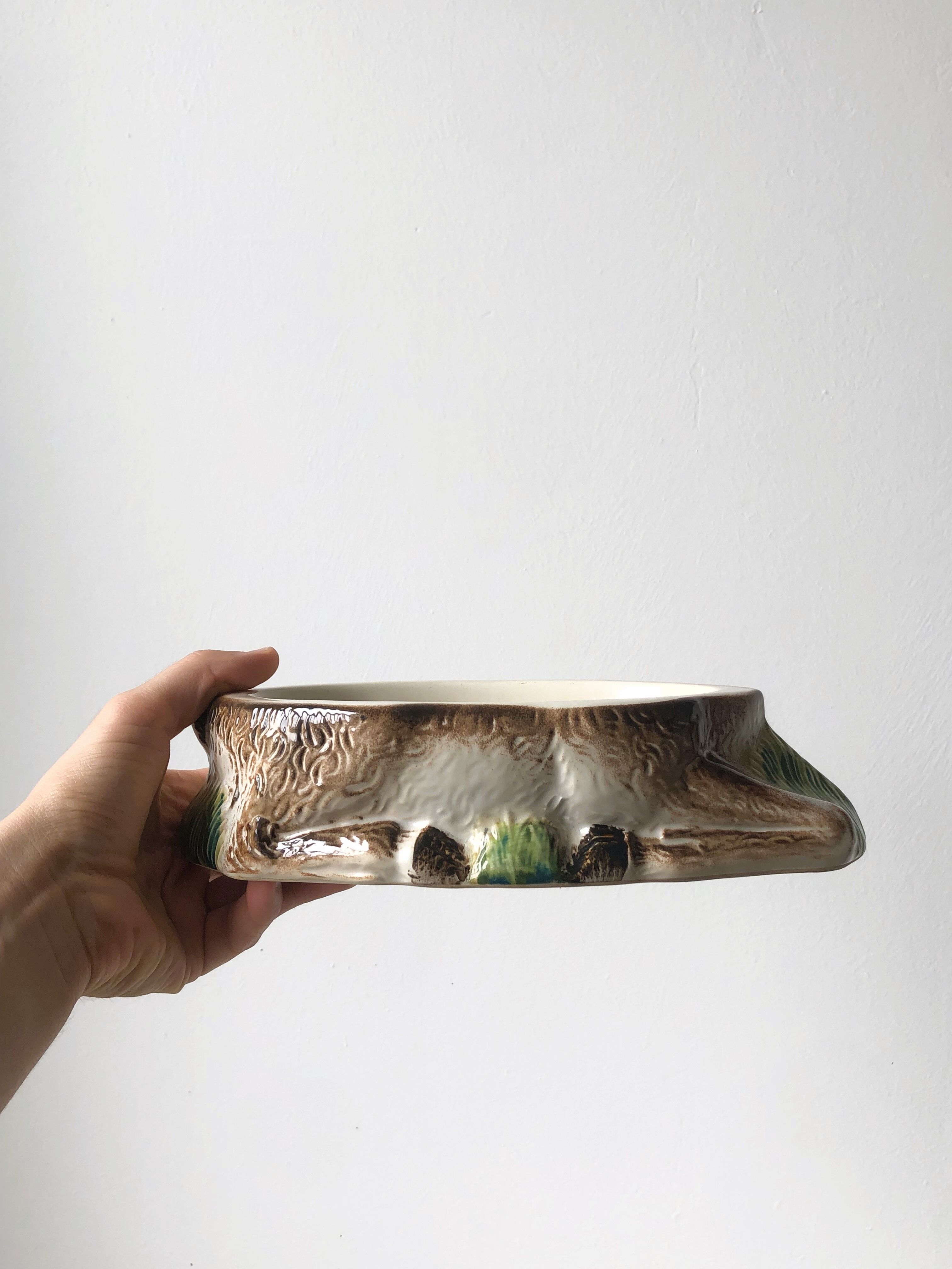 Michel Caugant Terrine deer deer ceramic earthenware vintage