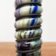 Postmodern metal and glass goblet by Hans Jürgen Richartz for the Richartz art collection, 1980s.
