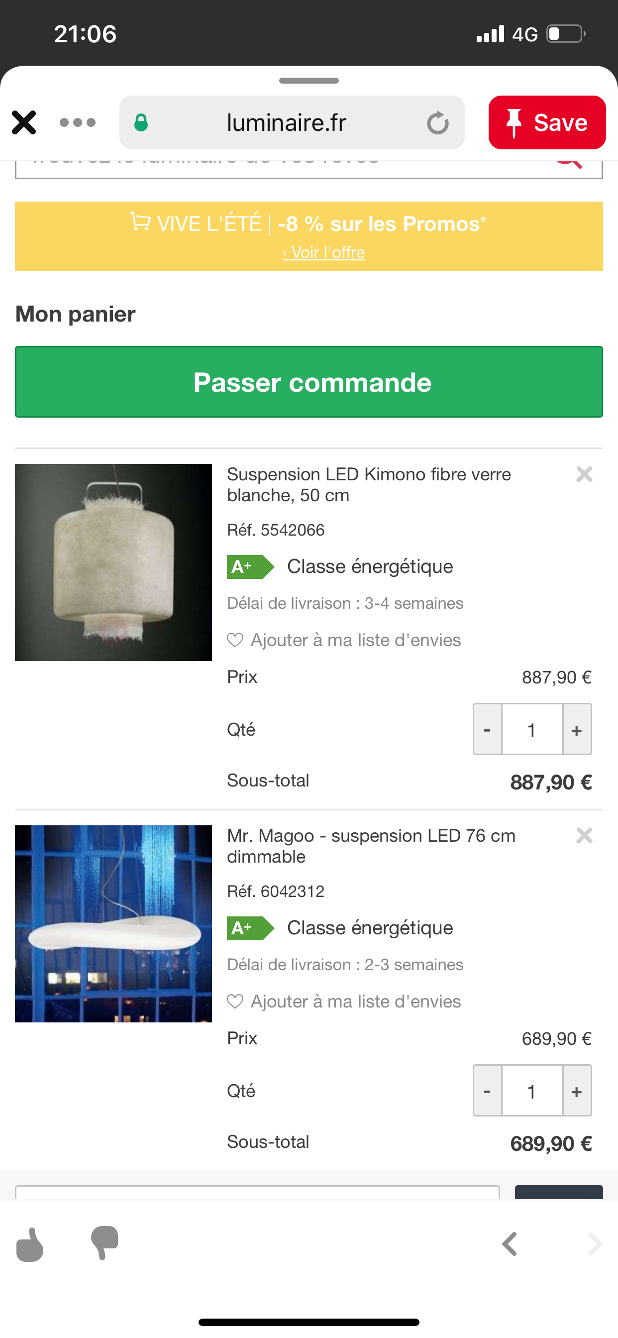 Pair of wooden lamps