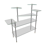 Présentoir de vitrine vintage en verre. 1960