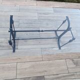 Glass and metal table with 8 chairs
