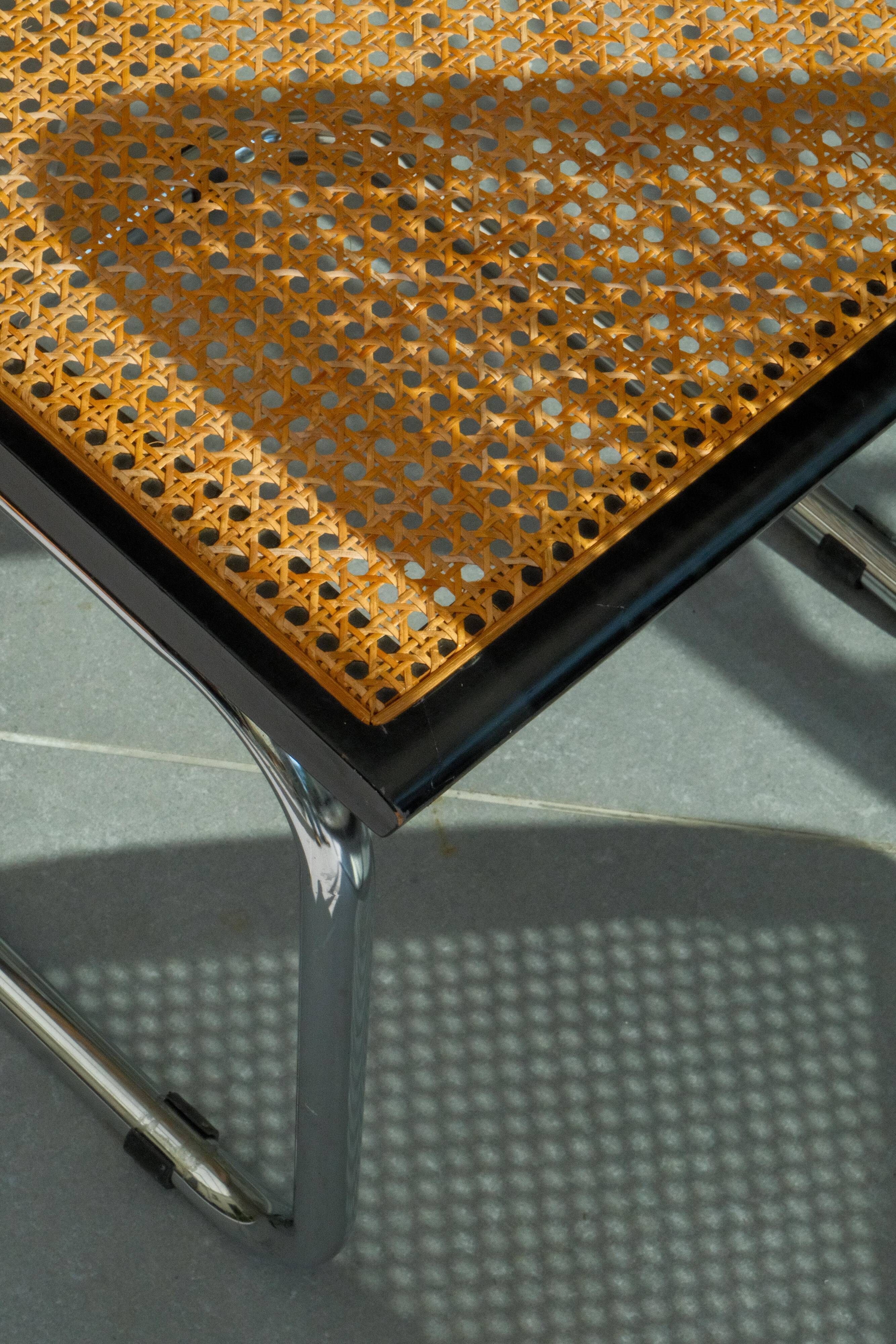 Pair of black Cesca chairs B32 Marcel Breuer