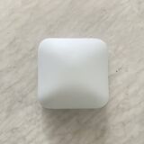 Square wall light ceiling light 20 cm matt white glass 1960 1970