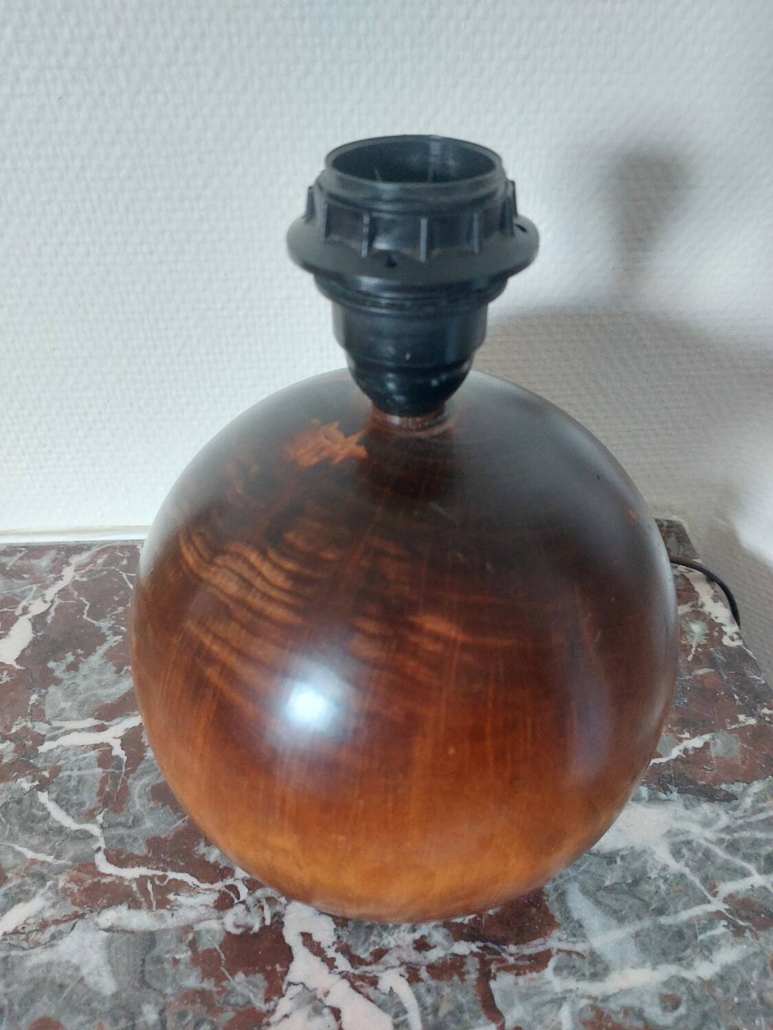 Vintage wooden ball lamp base