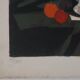 Yves Ganne : Le panier de pêches, lithographie originale signée