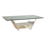 Glass and plexiglass coffee table - David Lange