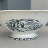 Antique ironware salad bowl, Marine model – Creil et M factory